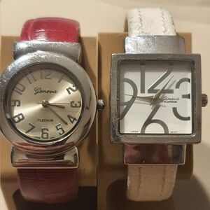 🦋10/$20🦋 Lot of 2 Geneva Platinum Women's Cuff Watches